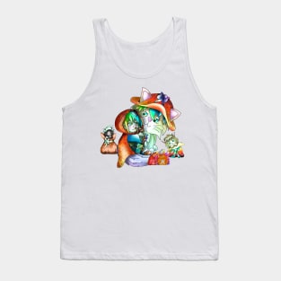 Adorable giant cat with a wood elf archer Tank Top